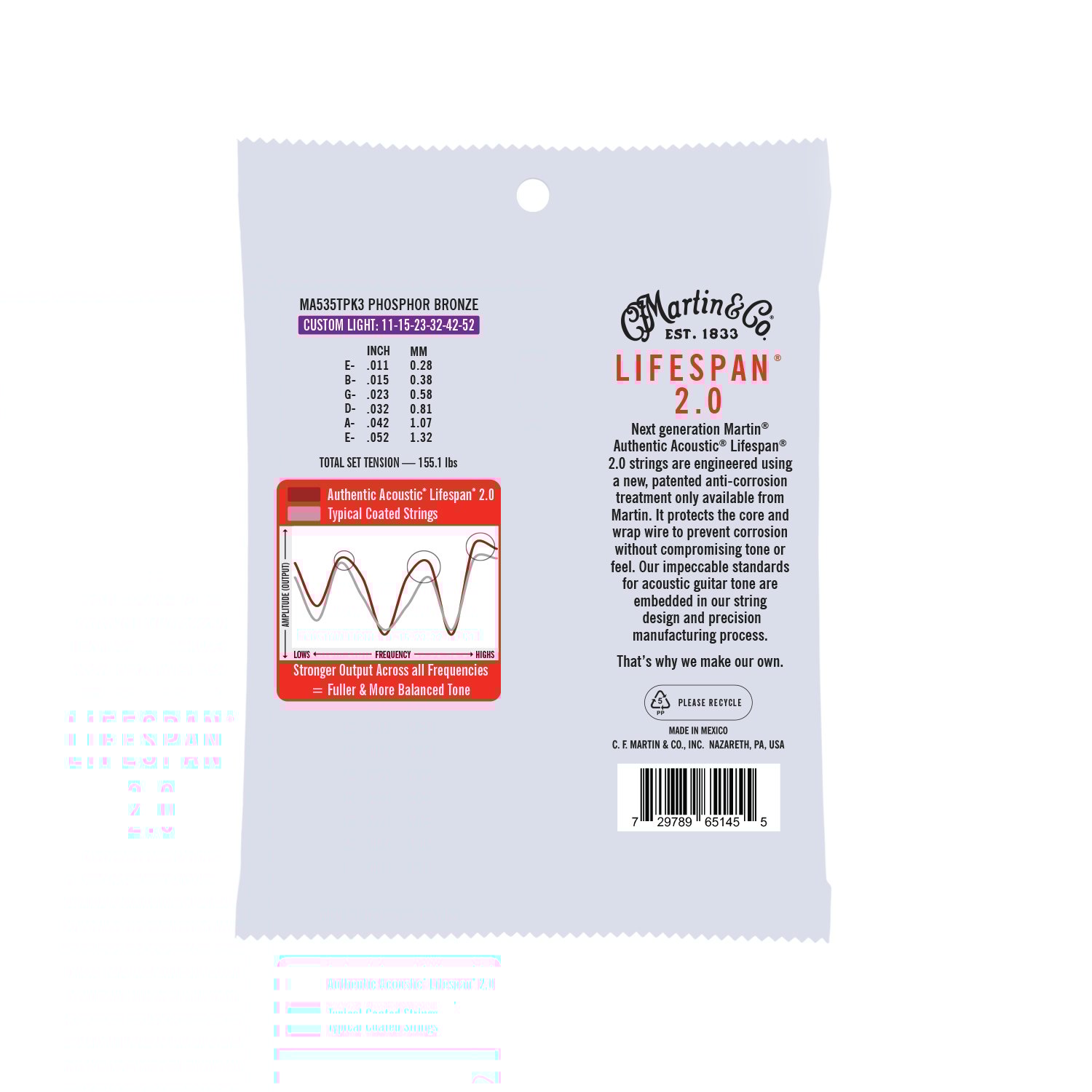 Authentic Acoustic Lifespan® 2.0 Guitar Strings Phosphor Bronze image number 2